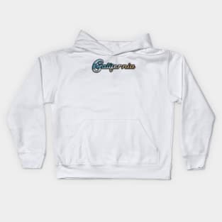 California Dreaming Word Art Letters with the beach ocean and sand Kids Hoodie